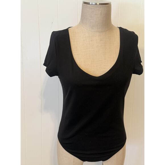 Aeropostale Bodysuit Womens Large Black Seriously Soft Scoop Neck Stretch Smooth - Picture 6 of 8